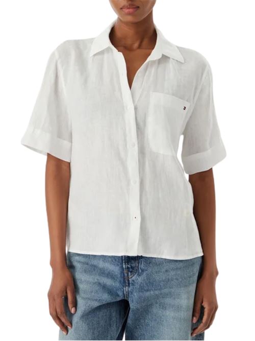 Camicia in lino a manica corta Tommy Hilfiger | WW0WW48925YCF